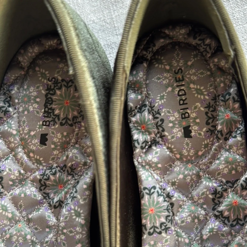 Birdies The Heron Loafers Green Crushed Velvet Flats Sz 7